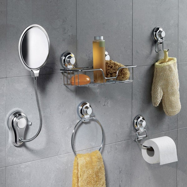 Papierrollenhalter aus Metall mit Saugnapfsystem | Menta