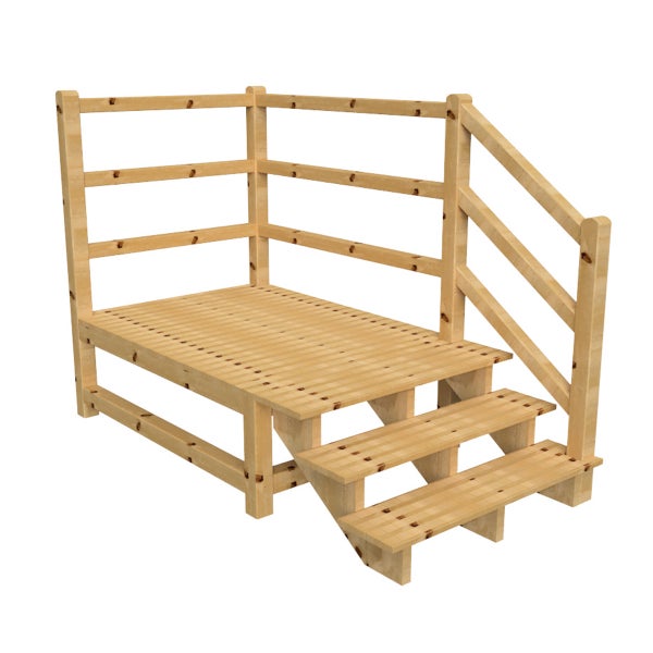 Holzpodest mit Treppe und Geländer