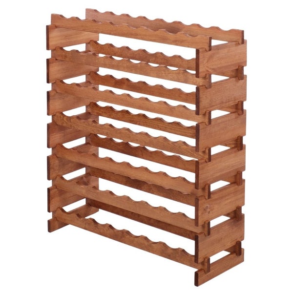 Weinregal VINOTECA FLEX PRO HxBxT 93x84x28cm 56 Flaschen auf 7 Ebenen Massives Kiefernholz Braun geölt