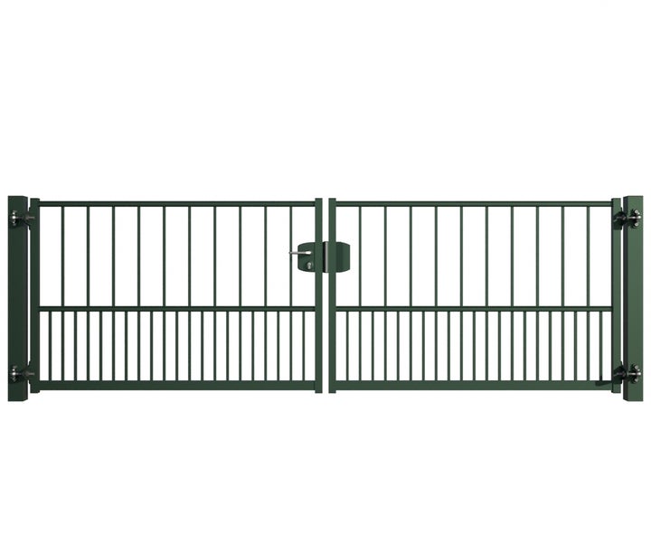 Doppeltor aus Metall mit Schloss für den Garten