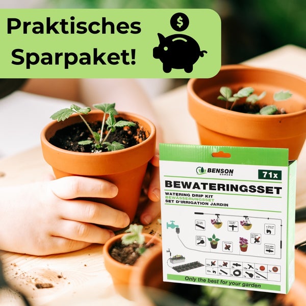 Sparpaket für die Gartenbewässerung mit Blumentöpfen