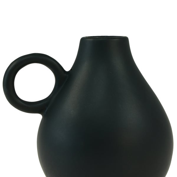 Dekorative schwarze Vase mit Henkel