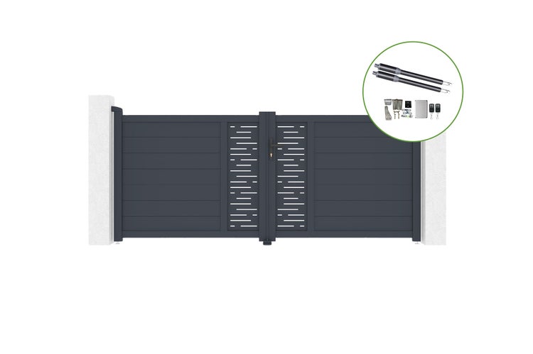 Flügeltor 3m ARLBERG H.120cm Aluminium + RANGER B150 Motorisierung