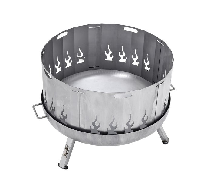 Feuerschale aus Stahl mit Flammenmuster