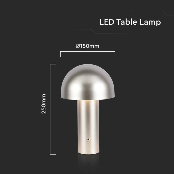 V-TAC VT-1047-CG - Gold Rechargeable Table Lamps - Champagner - IP20 - 3W- 200 Lumen - 3IN1
