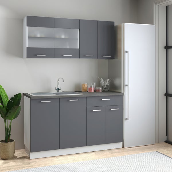 Singleküche Einbauküche Küchenzeile 140cm Esilo