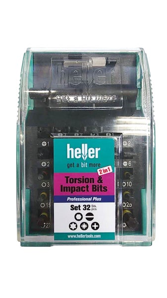 Heller Torsions und Impact Bit Set 32 teilig im Kunststoffkoffer