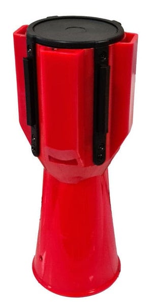 UvV-Conny Leitkegelaufsatz 5 m Absperrband / Absperrgurt für Pylonen / ohne Band rot