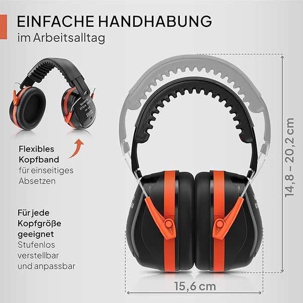 Senner WorkPro Ultra | Gehörschutz für Arbeit und Freizeit – Größenverstellbare Ohrenschützer - Hochwertige Lärmschutz Kopfhörer mit SNR von 33-34 dB - Kapselgehörschutz - Unisex