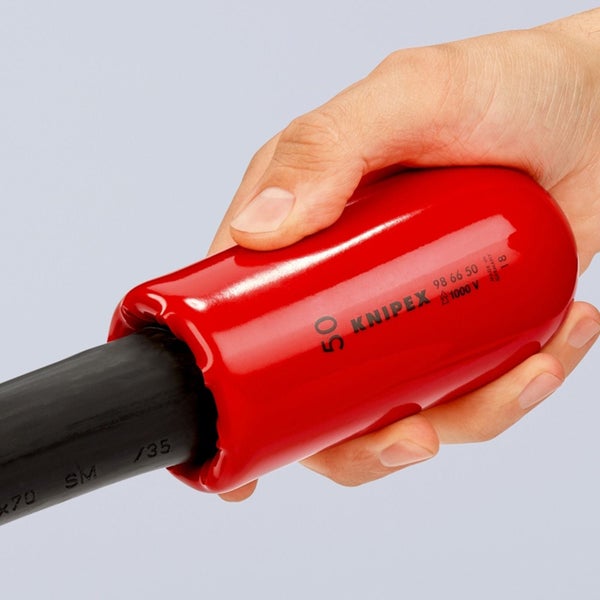 Knipex Aufstecktülle, Größe 50, rot, isoliert bis 1000 Volt, aus Kunststoff.