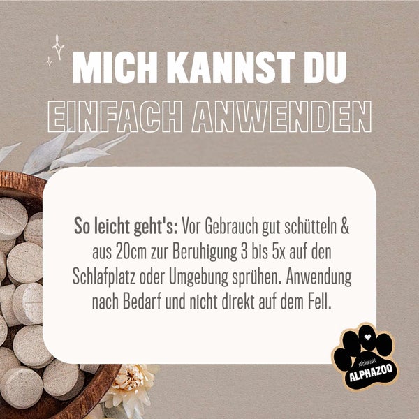 ALPHAZOO Brandlöscher Anti Juckreiz Spray 500ml für Hunde und Katzen I Sanfte Beruhigung für Fell und Haut