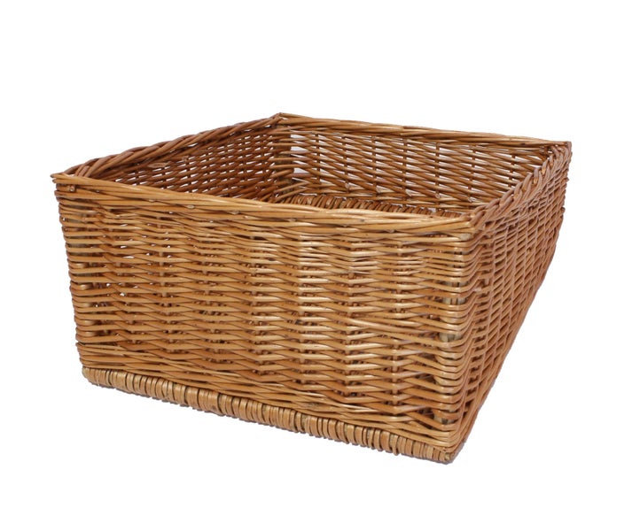 FRANK FLECHTWAREN | Regalkorb Natur, WEIDE, Breite 40 cm, Tiefe 50 cm, vordere Höhe 13 cm, hintere Höhe 22 cm