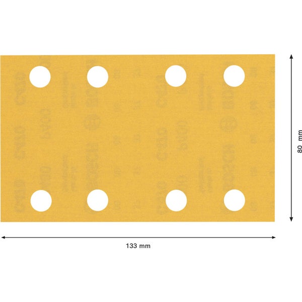Bosch 10x Expert C470 Schleifpapier mit 8 Löchern für Schwingschleifer 80 x 133 mm G 400 - 2608900885