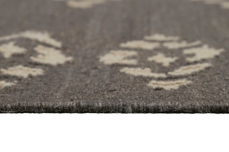 Kelim Teppich Dunkelgrau aus Wolle Belmont Green Looop 80x150 cm