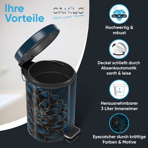 Sanilo Kosmetikeimer 3L mit Absenkautomatik Dahlien