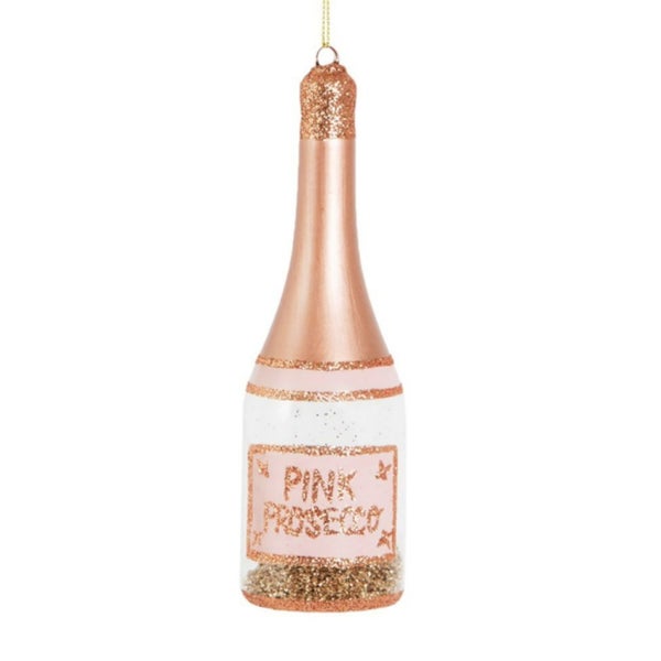 Rosa Prosecco Weihnachtskugel - Sass & Belle