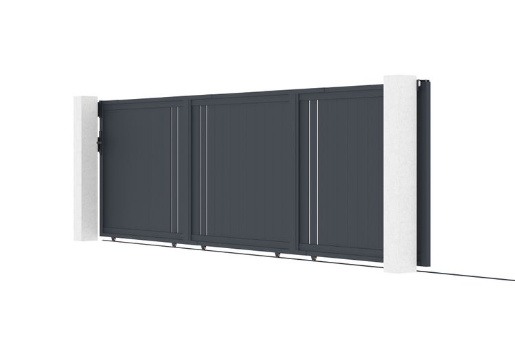 Schiebetor 6m GIONA H.160 graues Aluminium