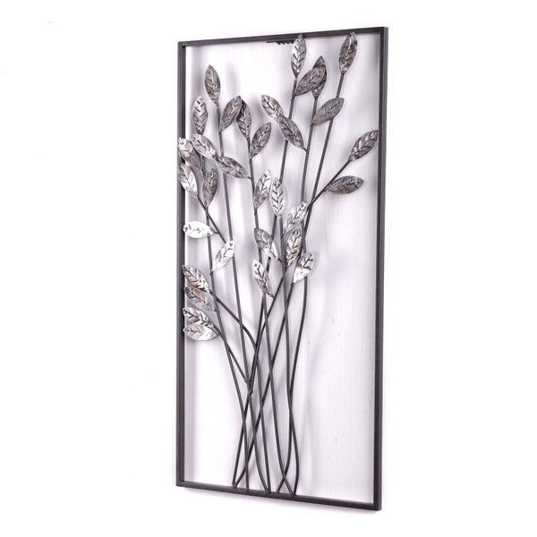 Wanddeko Zweige Metall silber/braun