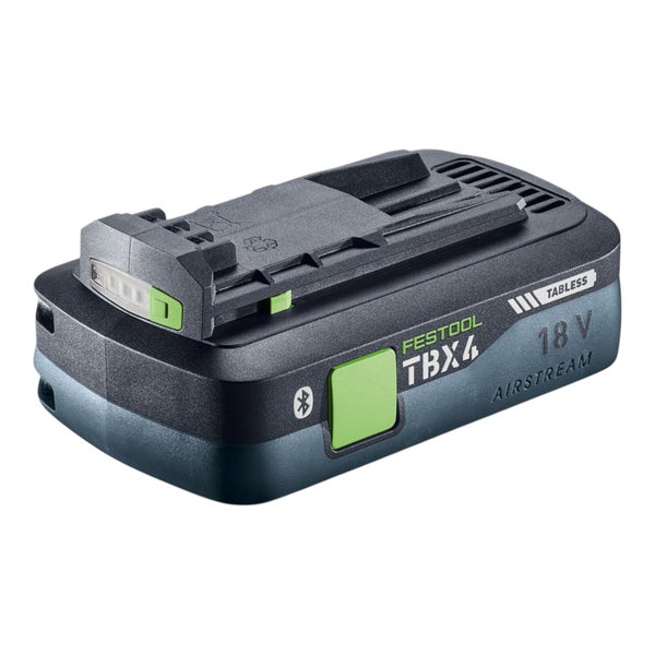 Festool Akkupack TBX4 mit 18 Volt, Bluetooth, Airstream und Tabless Technologie.
