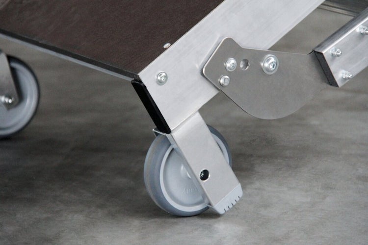 PROREGAL Maschinenpodest Höhenverstellbar Traglast 300kg Aluminium/Siebdruckplatte Rutschfeste Kunststoffschuhe