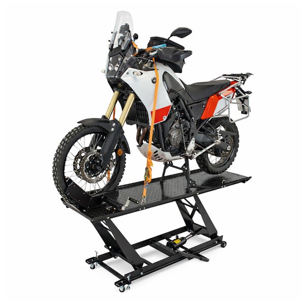 Motorrad auf einer Motorradhebebühne