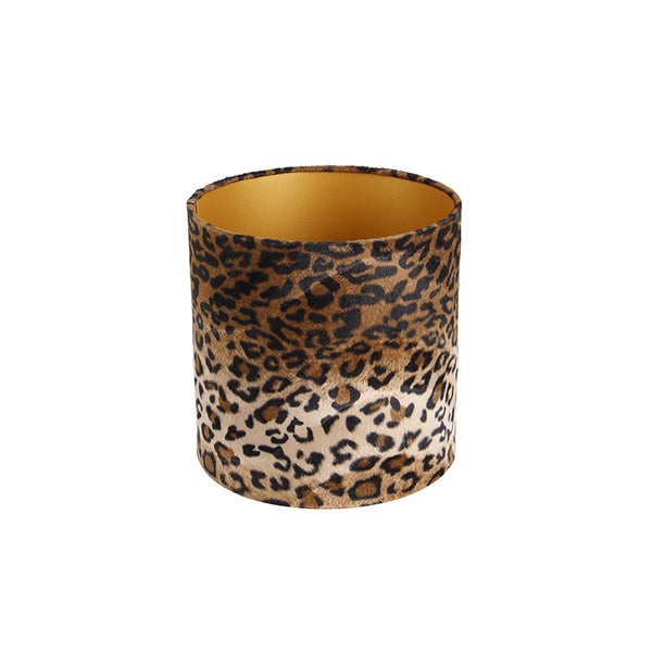 Velours Lampenschirm Leopard Design 25/25/25 Gold innen