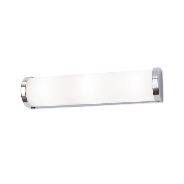 Moderne LED Wandleuchte mit satiniertem Diffusor und metallischen Abschlüssen zur Montage im Innenbereich