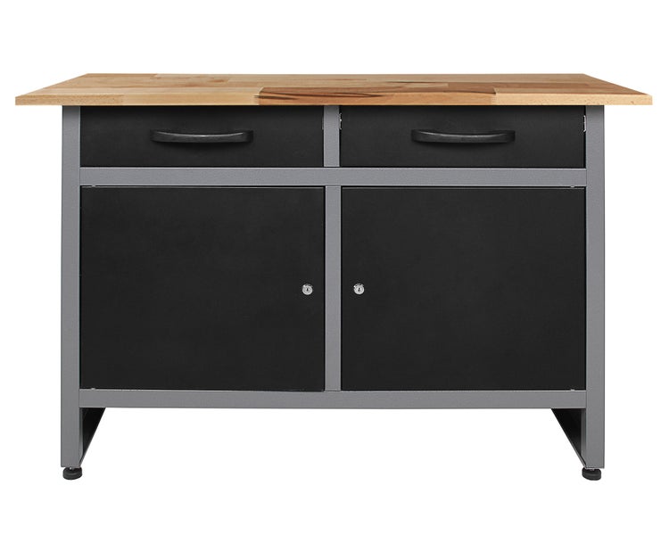 Werkbank mit Schubladen und Schrankfächern