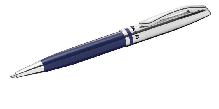 Pelikan Kugelschreiber in Blau und Silber.