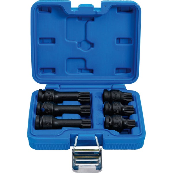BGS Kraft-Bit-Einsatz-Satz Antrieb Innenvierkant 12,5 mm (1/2) Innenvielzahn (für XZN) M14 - M18 6tlg. - 5380