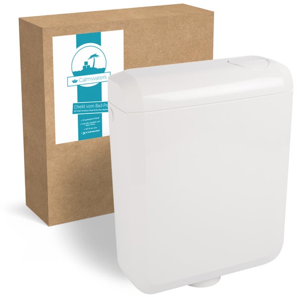 Calmwaters® Spülrandloses Stand WC mit 7 cm Erhöhung im Set mit WC Sitz mit Absenkautomatik und Spülkasten, 99000187