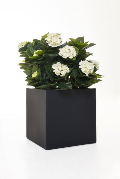 VIVANNO Pflanzkübel BLOCK 45x45x45 cm Fiberglas Anthrazit matt