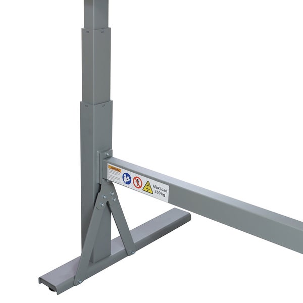 PROREGAL Höhenverstellbare Werkbank Giant Rhino mit Lochplatte HxBxT 70 bis 117 x 200 x 75 cm Traglast 300 kg Staubgrau Lichtgrau