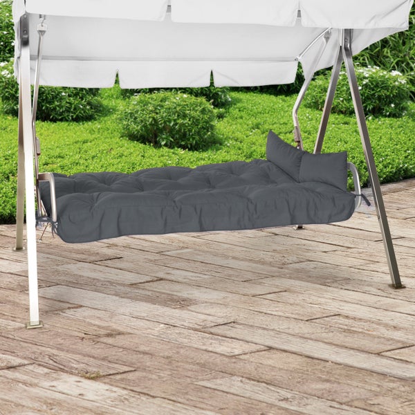 Beautissu Flair HS Hollywoodschaukelauflage 180x50x8cm Graphitgrau