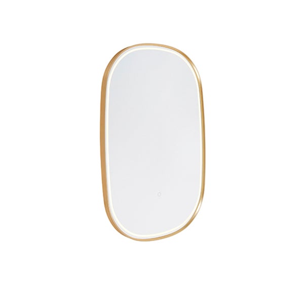 Badezimmerspiegel Gold inkl. LED mit Touchdimmer oval - Miral