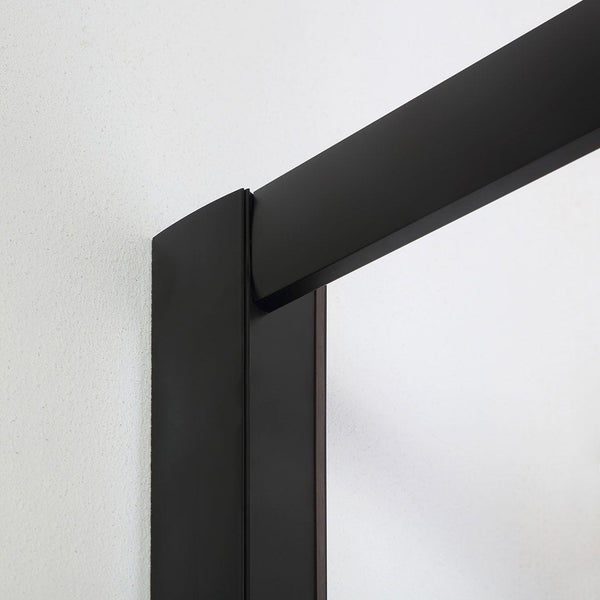 Nischenduschtür 150 cm mit Schiebetür und Rahmen aus mattem schwarzem Aluminium | City