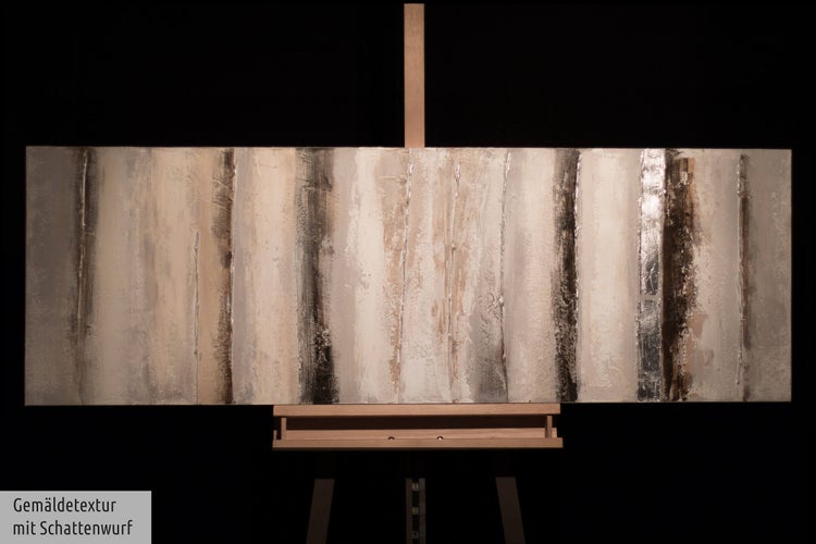 Handgemaltes Gemälde Acrylfarbe 150x50cm Beige