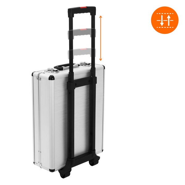 ECD Germany Alu Werkzeugkoffer 180 teilig Qualitätswerkzeug, Silber, Chrom-Vanadium Stahl, 4 Ebenen, mit Rollen, Werkzeugkasten Werkzeugkiste Werkzeugtasche Werkzeugbox Werkzeug-Set Werkzeug Trolley