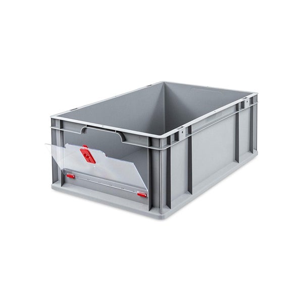 PROREGAL SparSet 5x Eurobox NextGen Insight Cover HxBxT 22 x 40 x 60 44 Liter Hoch/Rot Eurobehälter Transportbox