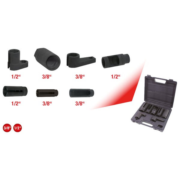 Steckschlüsselsatz mit verschiedenen Größen in einem Werkzeugkoffer