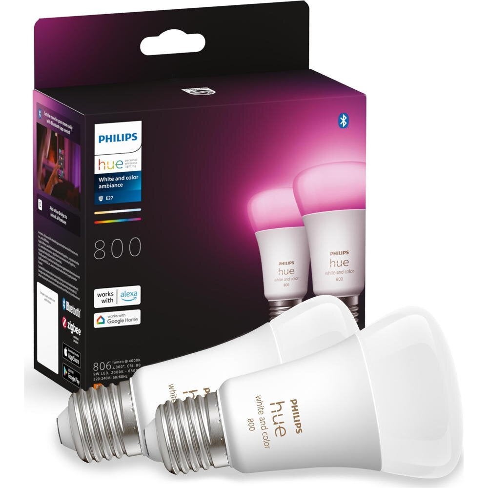 Philips Hue Bluetooth White &amp; Color Ambiance LED E27 60W 570lm Doppelpack