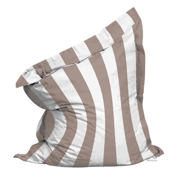 Gestreifter Sitzsack aus Textil für den Innen- und Außenbereich.