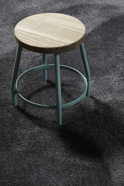 Teppich Rund Anthrazit Hochflor Pisa Homie Living 120 cm rund
