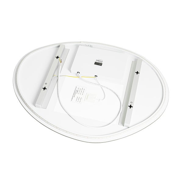 Rückseite einer runden LED-Leuchte mit Befestigungsmaterial