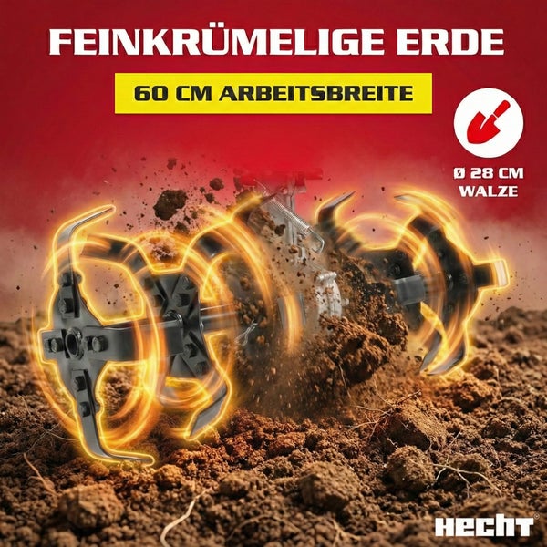 Bodenfräse mit 60 Zentimeter Arbeitsbreite zur Bodenbearbeitung