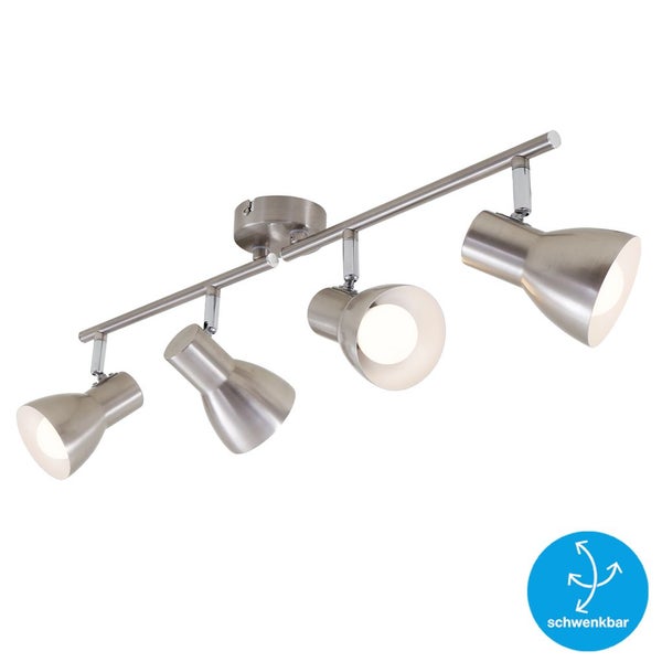 Deckenleuchte Spotleuchte Retro schwenkbar E14 25 W silber Metall Briloner