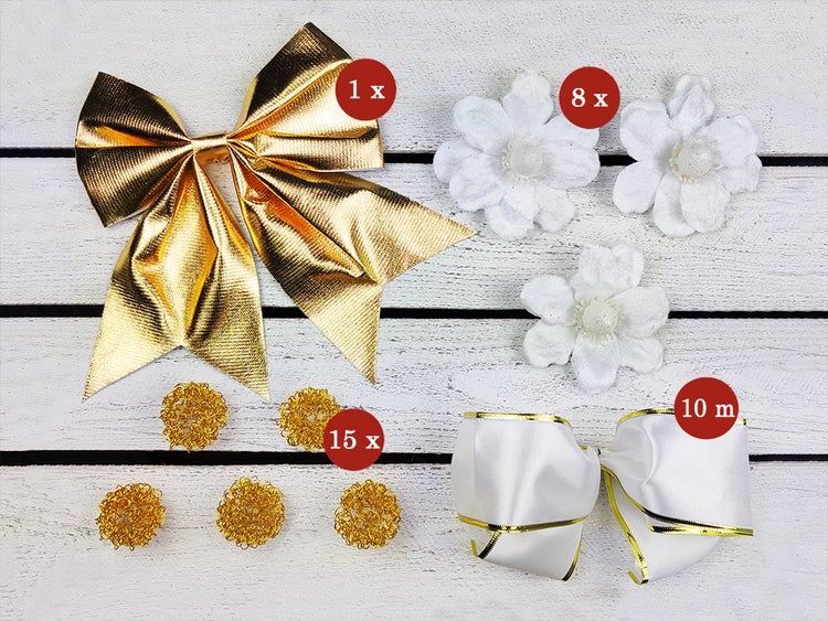 LAALU Geschmückter künstlicher Weihnachtsbaum SNOW BEAUTY 60 cm mit LED-BELEUCHTUNG IM TOPF
