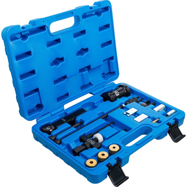 Werkzeugsatz für Autos in einer geöffneten blauen Box