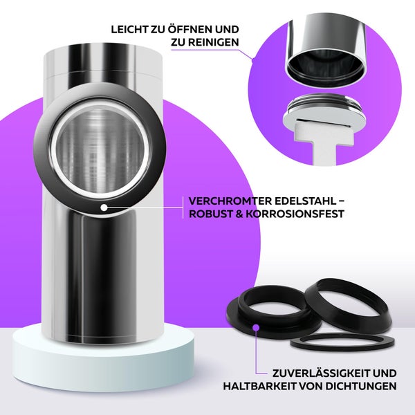 Chromstahl Aschenbecher für einfache Reinigung
