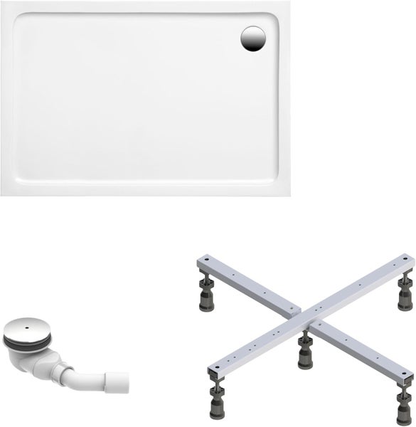 Duschwanne mit Ablaufgarnitur und Füßen